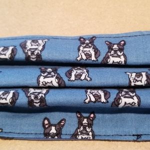 Boston terrier frenchie dog fabric face mask